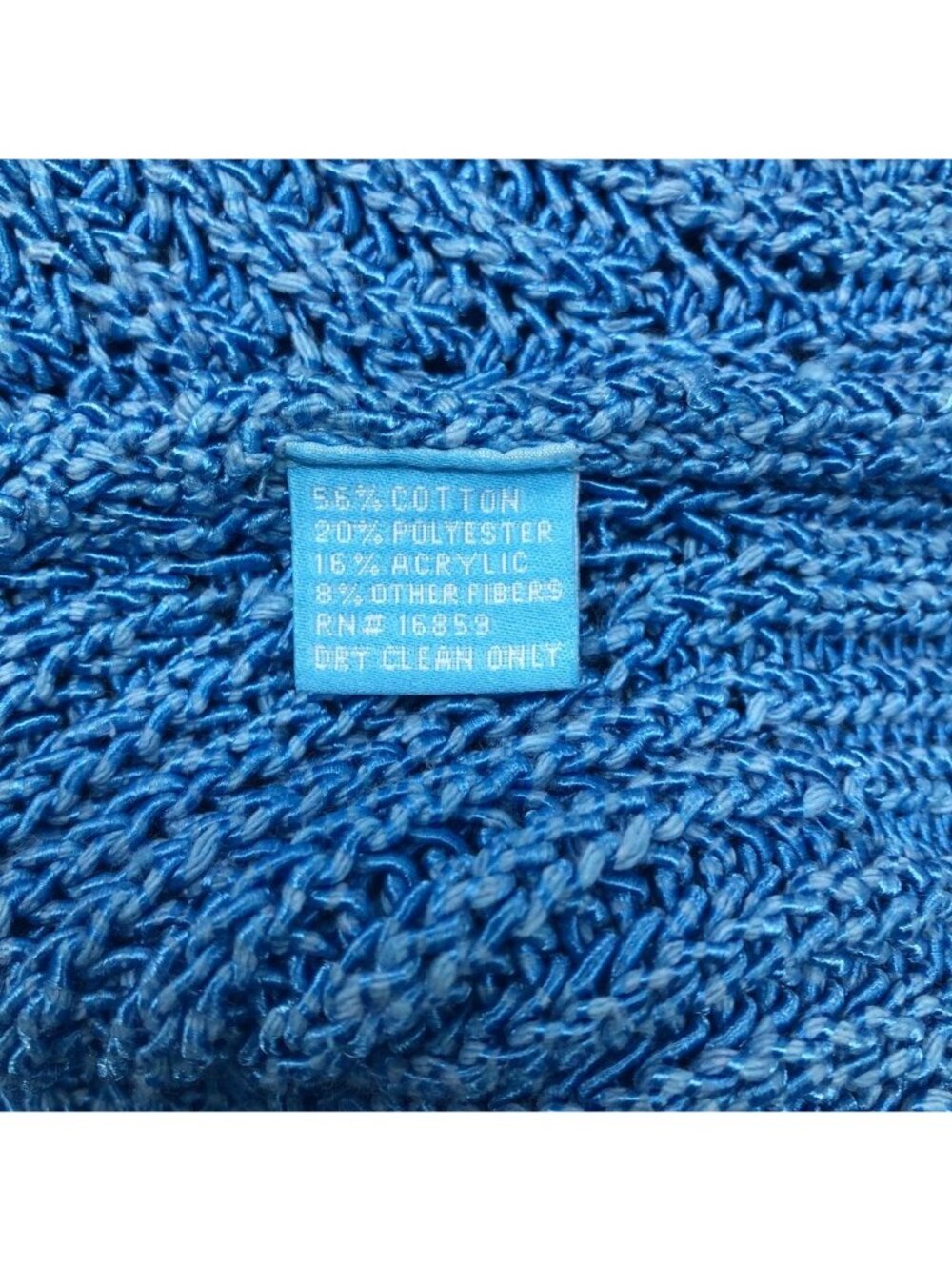 J Mclaughlin Amber Azzurro Stitch Knit Sweater Size M Sleeveless Blue - Picture 6 of 7